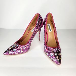 Steve Madden Pink Rainbow Glitter Heel Pumps